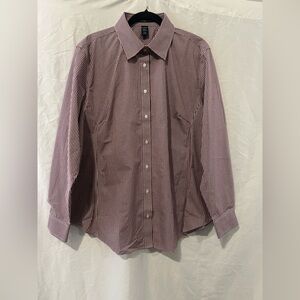 Men's Burgundy Checkered Button Down Shirt